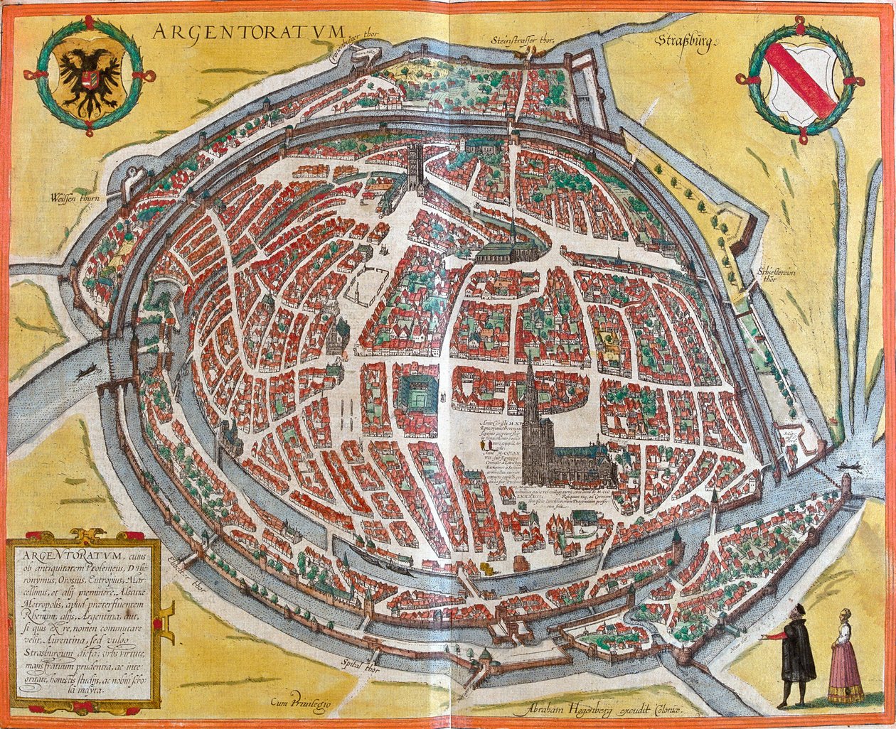 Plan von Straßburg (Argentoratum), Frankreich (Radierung) von Franz Hogenberg