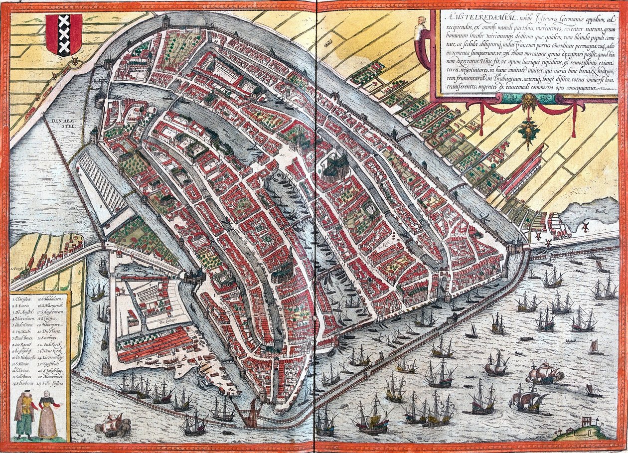 Plan von Amsterdam, Niederlande von Franz Hogenberg