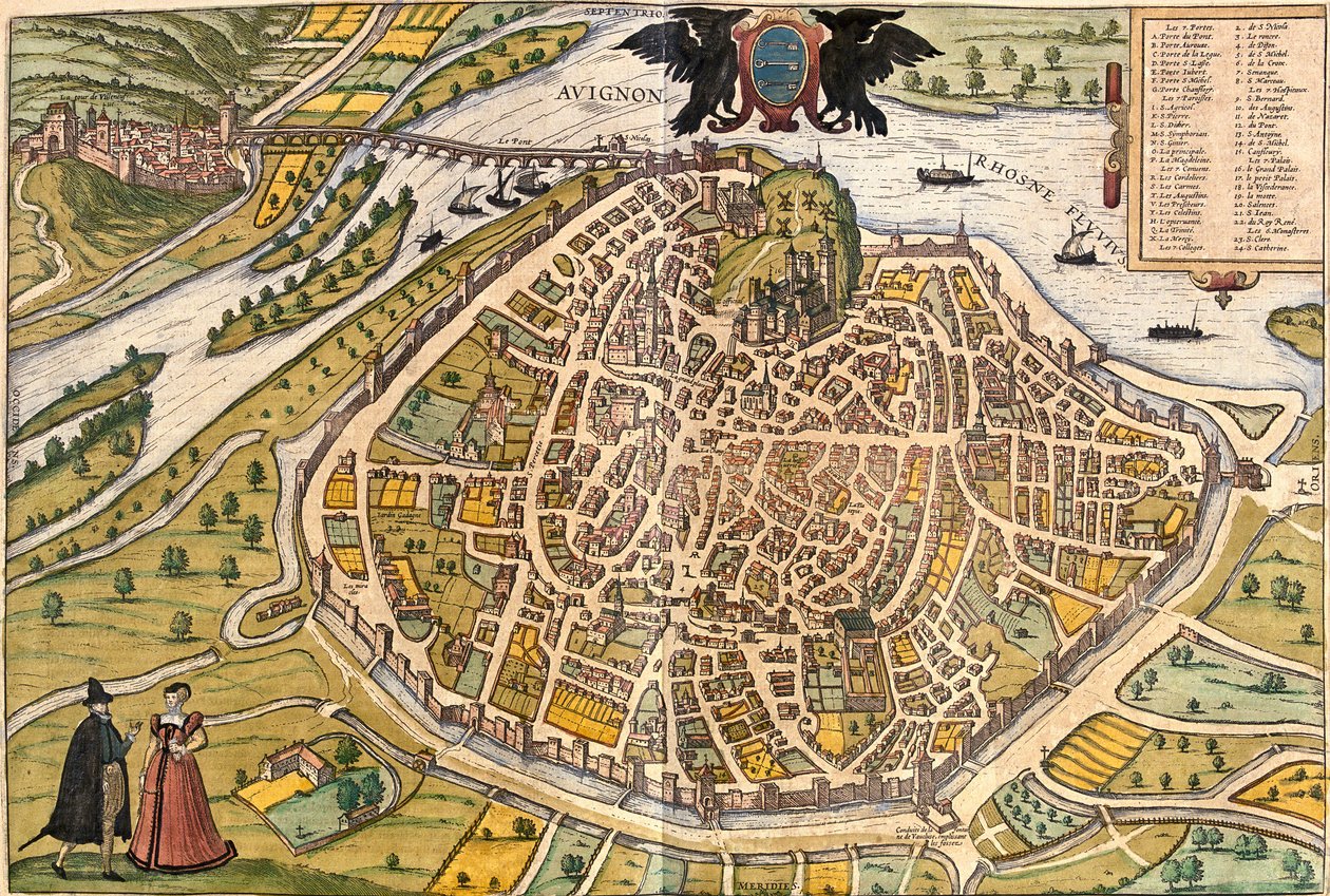 Plan von Avignon, Frankreich von Franz Hogenberg
