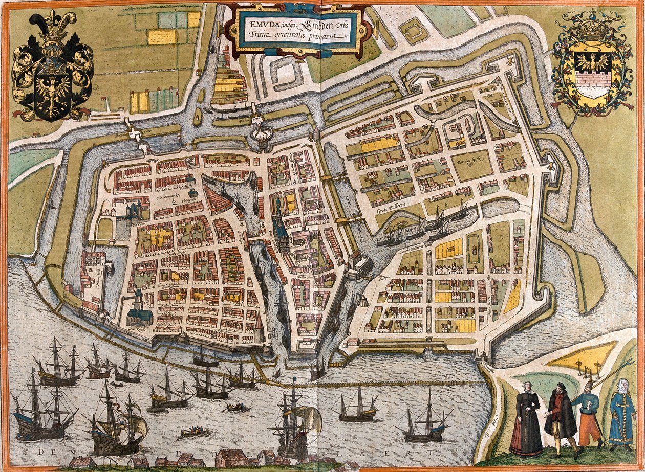 Plan von Emden, Deutschland von Franz Hogenberg