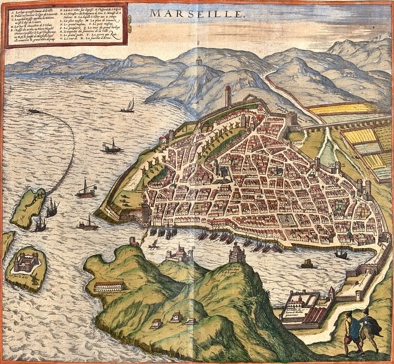 Plan von Marseille, Frankreich von Franz Hogenberg