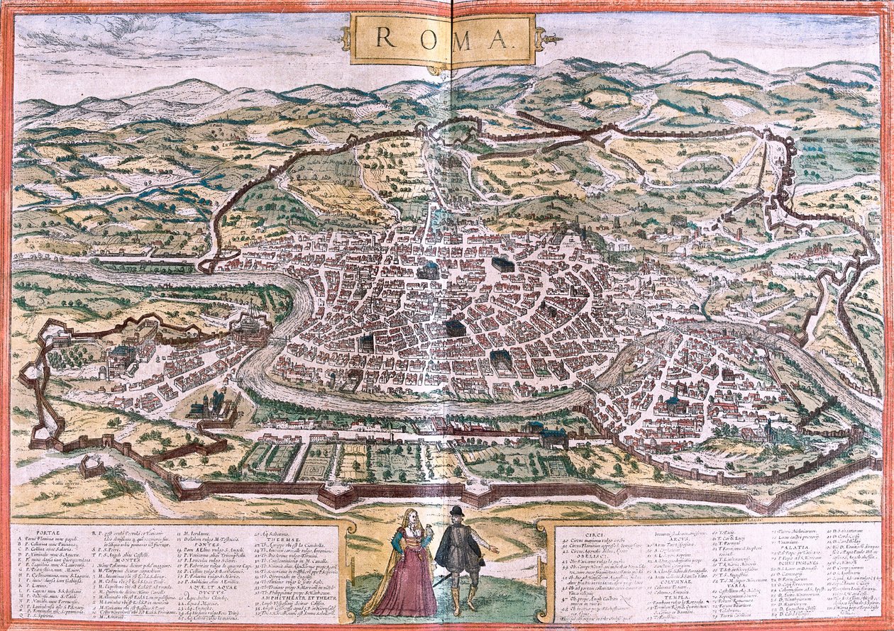 Plan von Rom, Italien von Franz Hogenberg