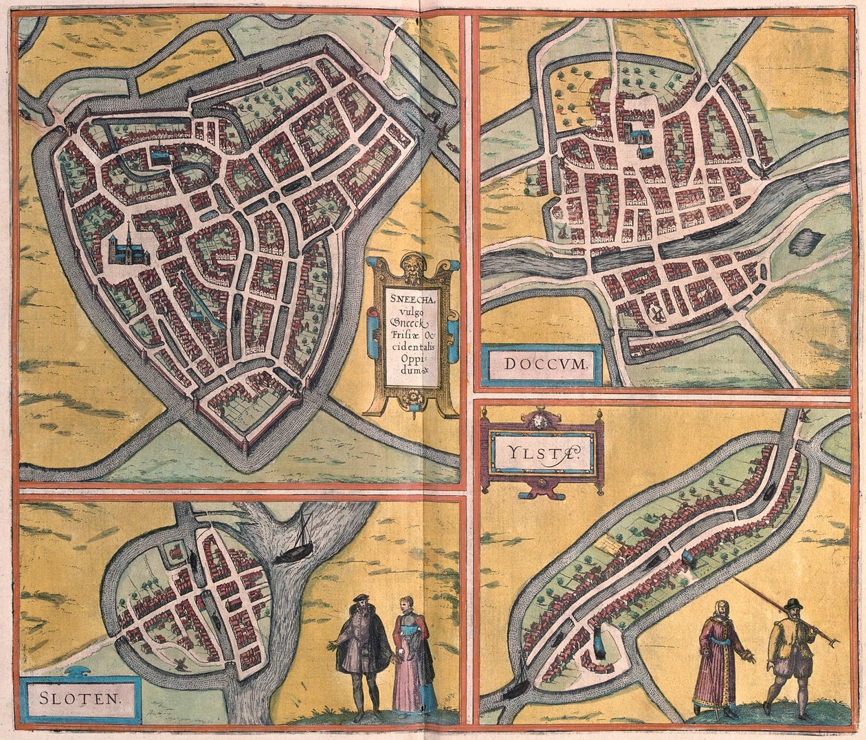 Sneek, Dokkum, Sloten, Ijlst, Niederlande von Franz Hogenberg