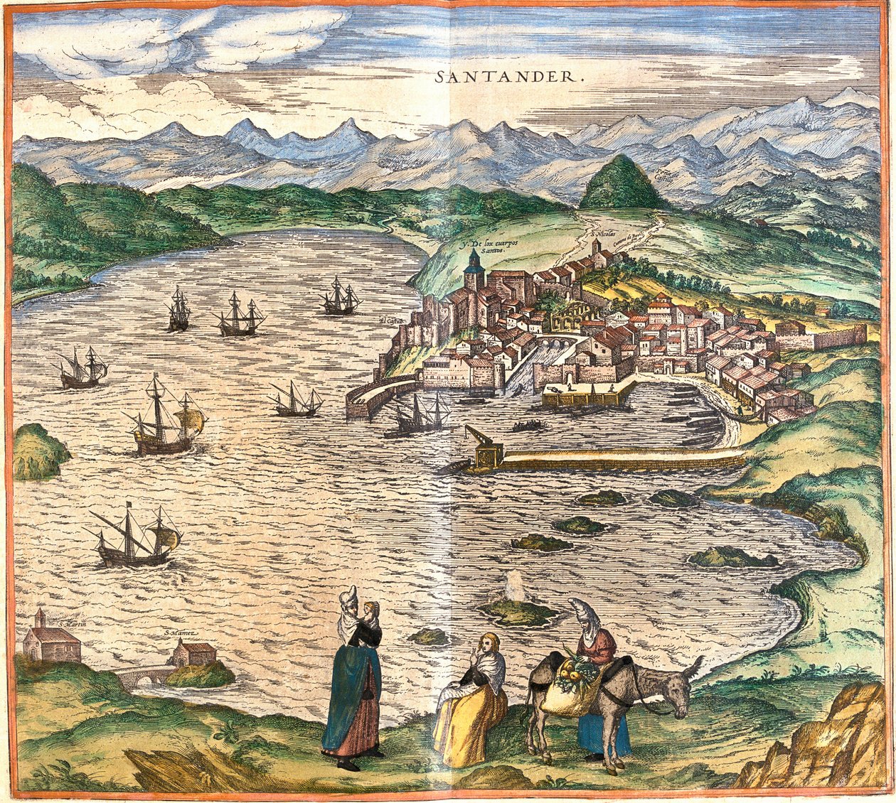 Ansicht von Santander, Spanien von Franz Hogenberg