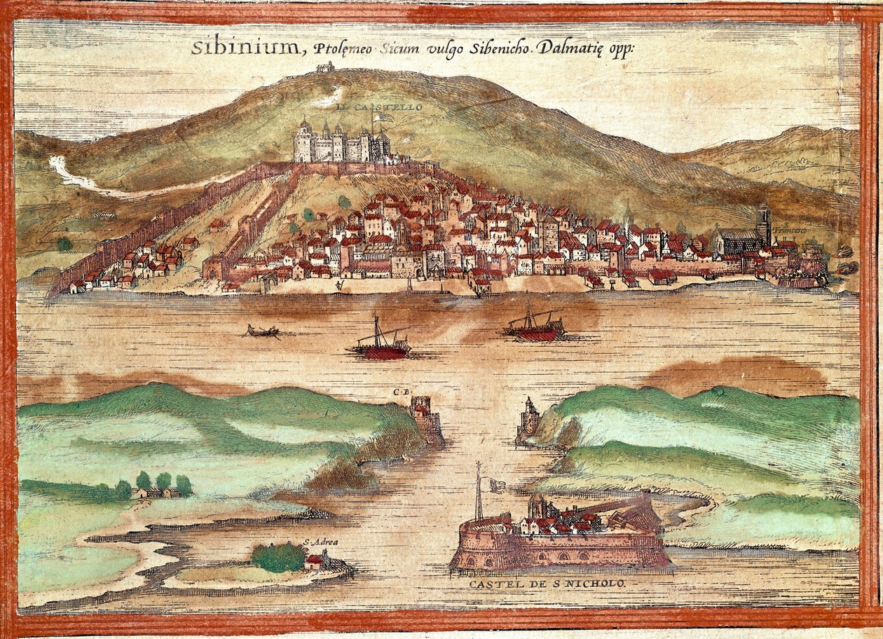 Ansicht von Sibenik von Franz Hogenberg