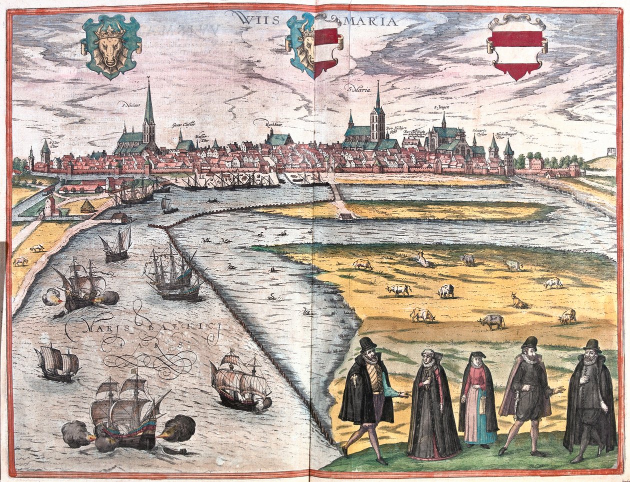 Wismar, Deutschland (Gravur) von Franz Hogenberg