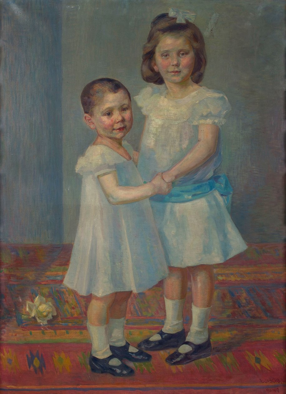 Porträt zweier Kinder von Franz Jaschke