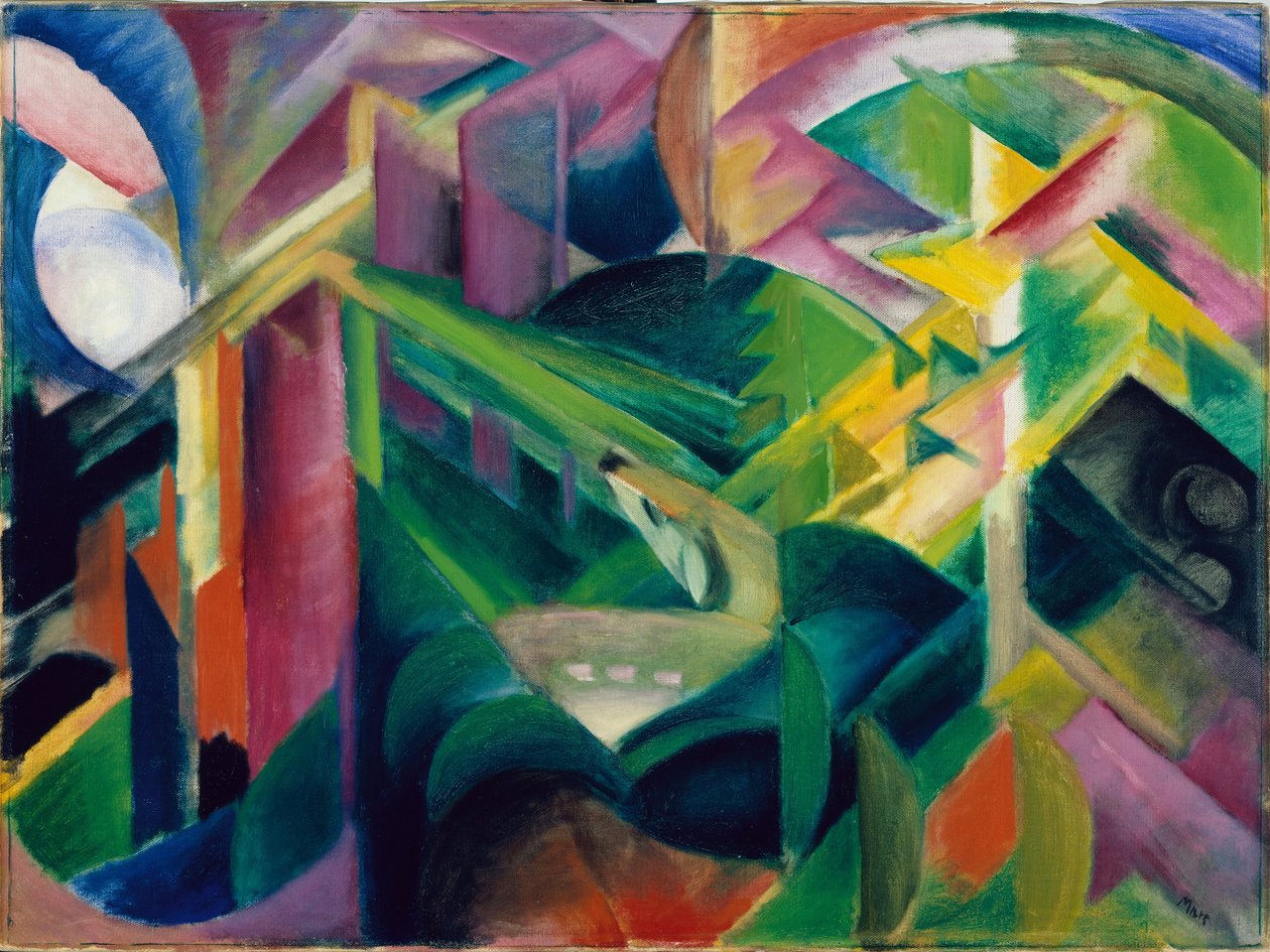 Hirsche in einem Klostergarten von Franz Marc