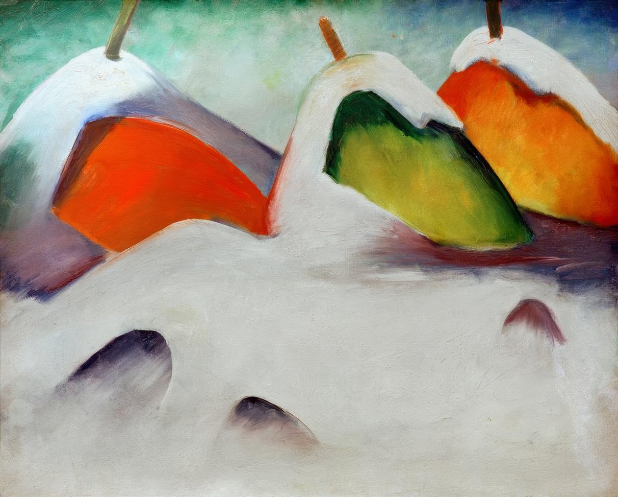 Hocken im Schnee von Franz Marc
