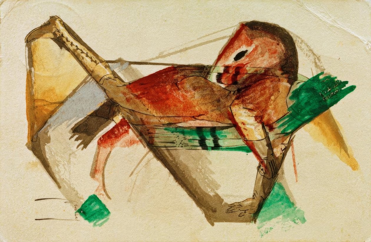 Pferdchen in Kaltrosa von Franz Marc