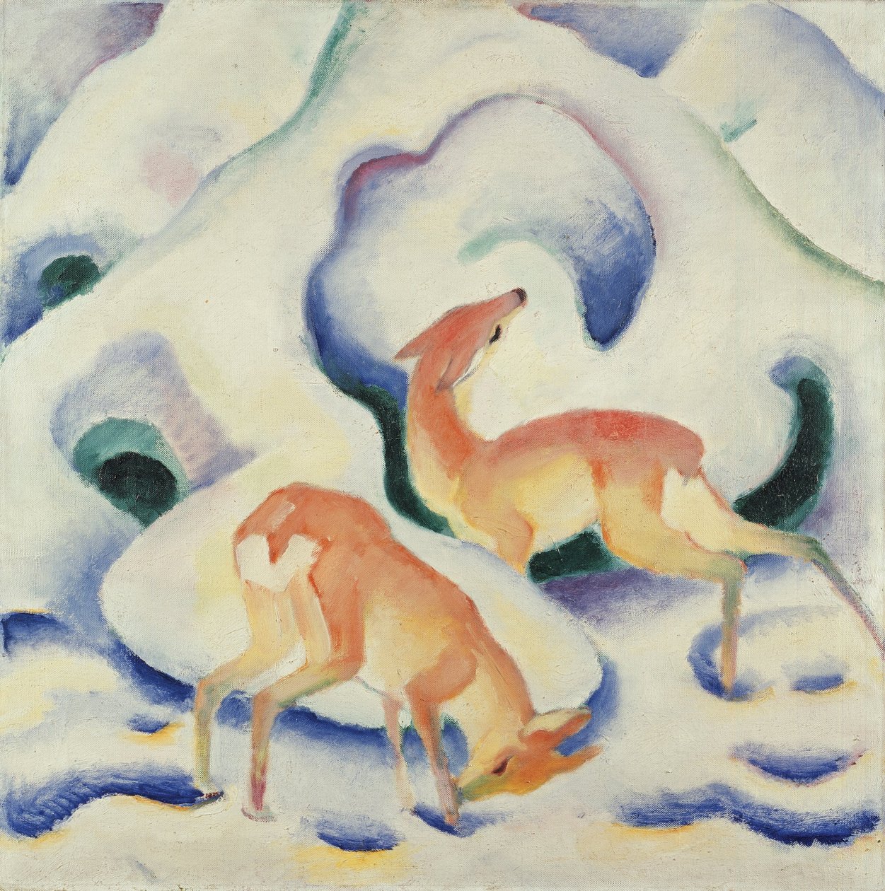 Rehe im Schnee II von Franz Marc