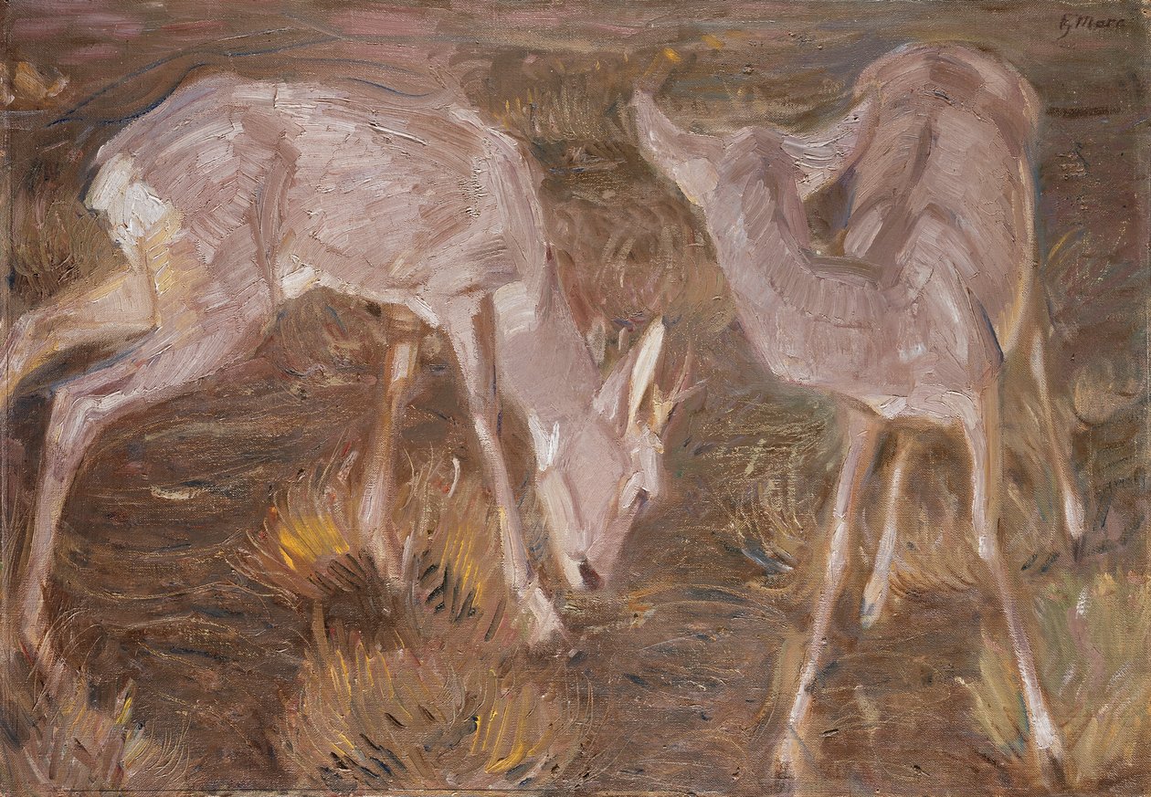 Rehe in der Dämmerung von Franz Marc