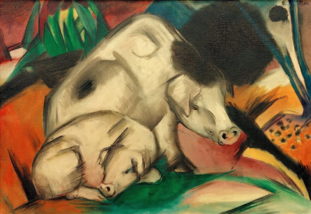 Schweine (Mutterschwein) von Franz Marc