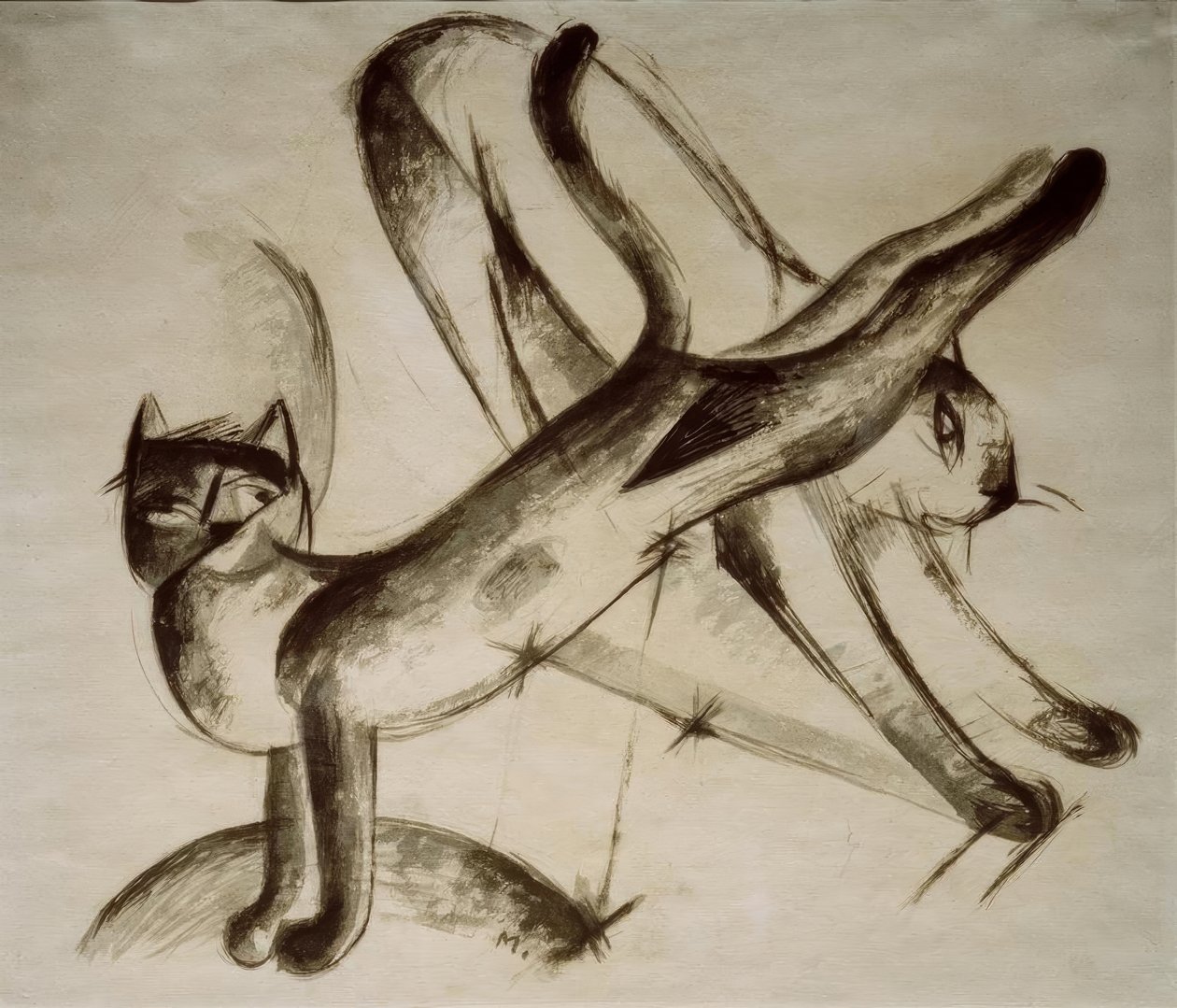 Spielende Katzen von Franz Marc