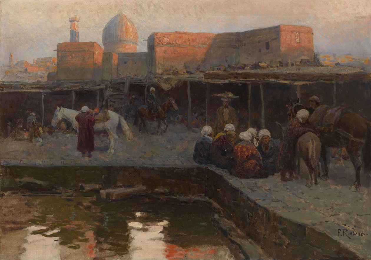 Karawanserei bei Gur-e Amir in Samarkand von Franz Roubaud