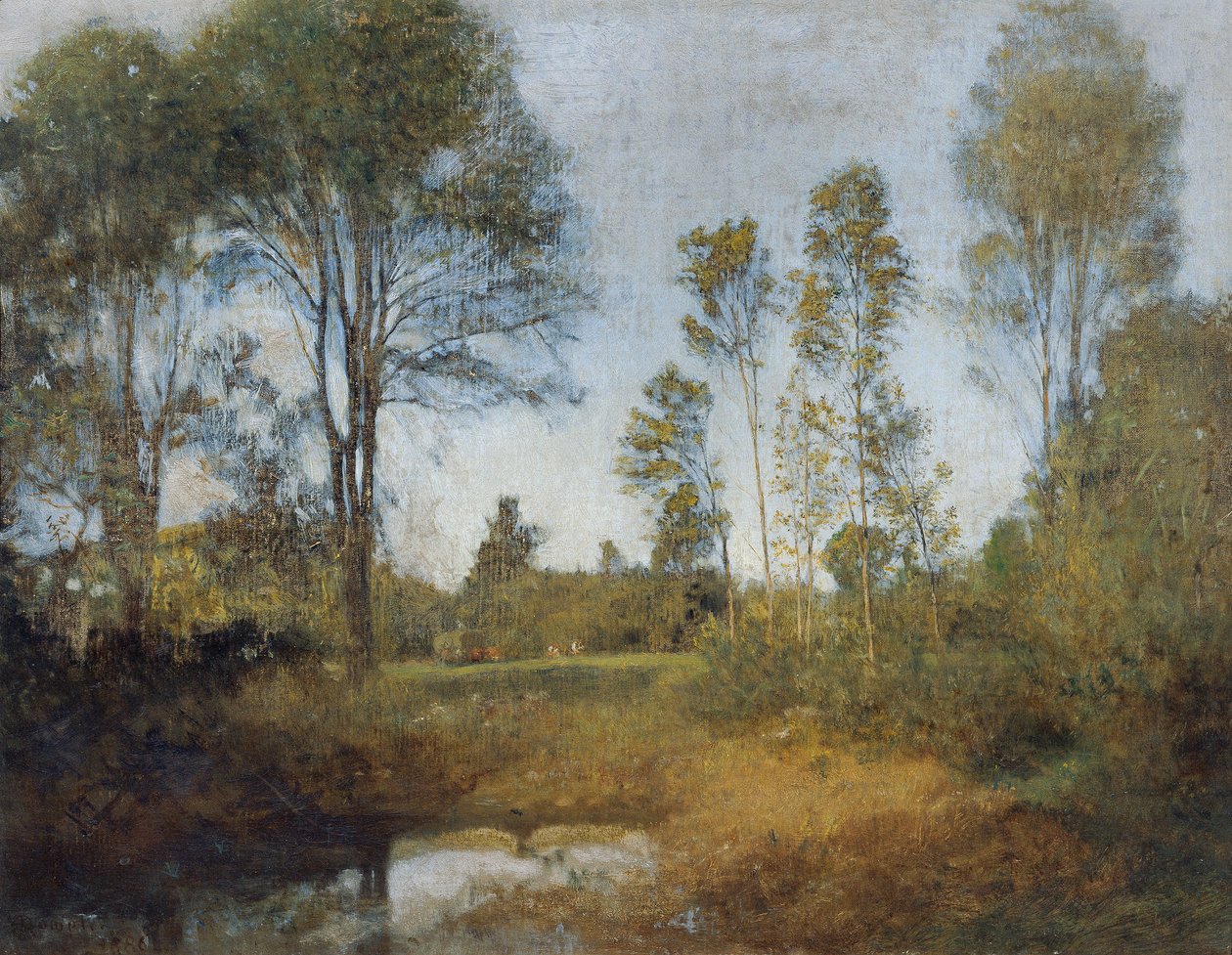 Landschaft mit Heuwagen von Franz Rumpler