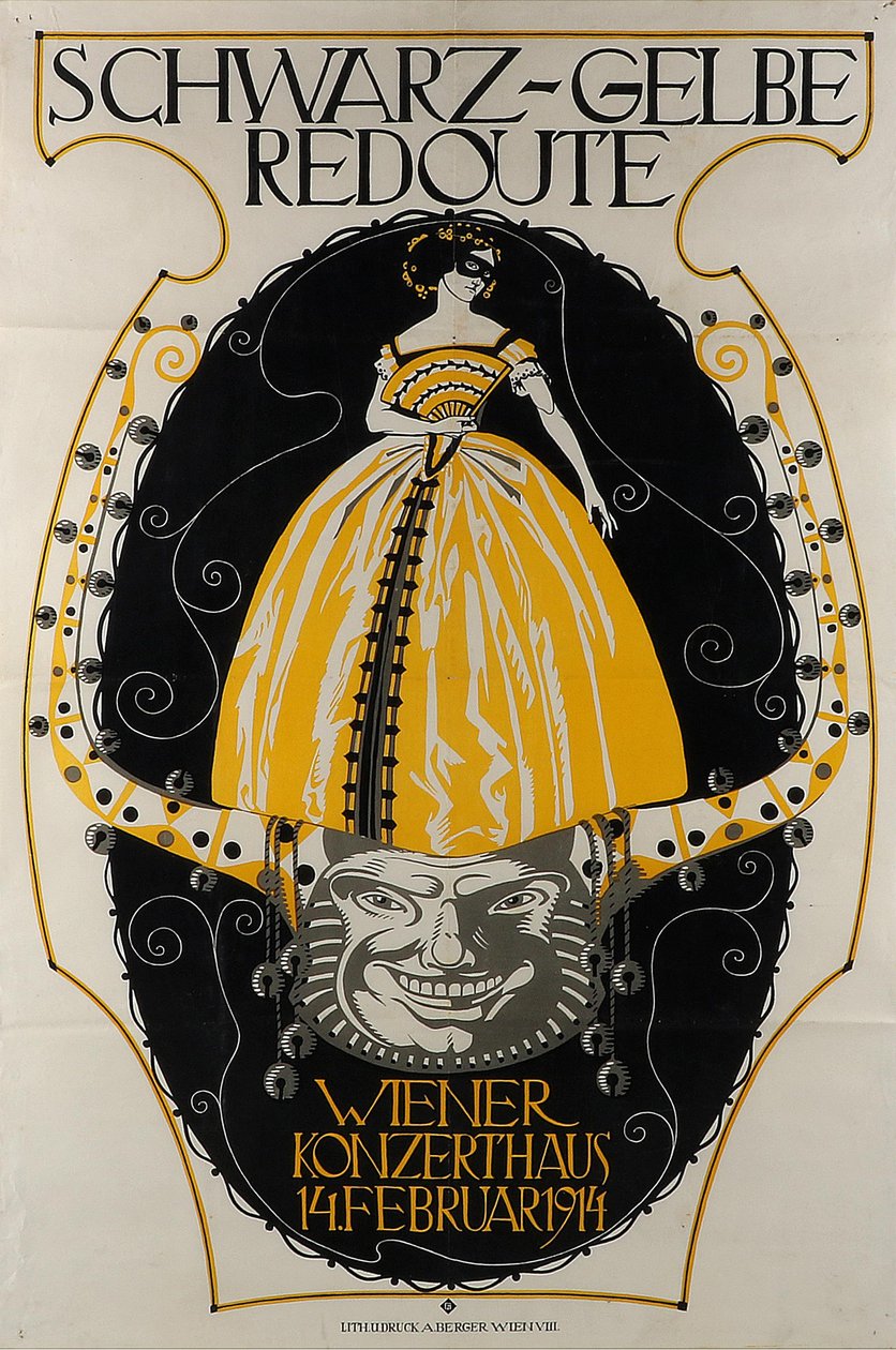Schwarz-Gelbe Redoute Wiener Konzerthaus, 1914 von Franz Wacik