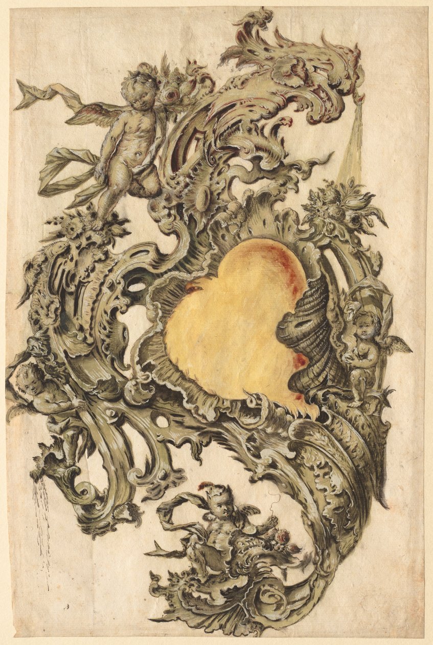 Kartusche mit Putti, zweite Hälfte des 18. Jahrhunderts von Franz Xaver Habermann