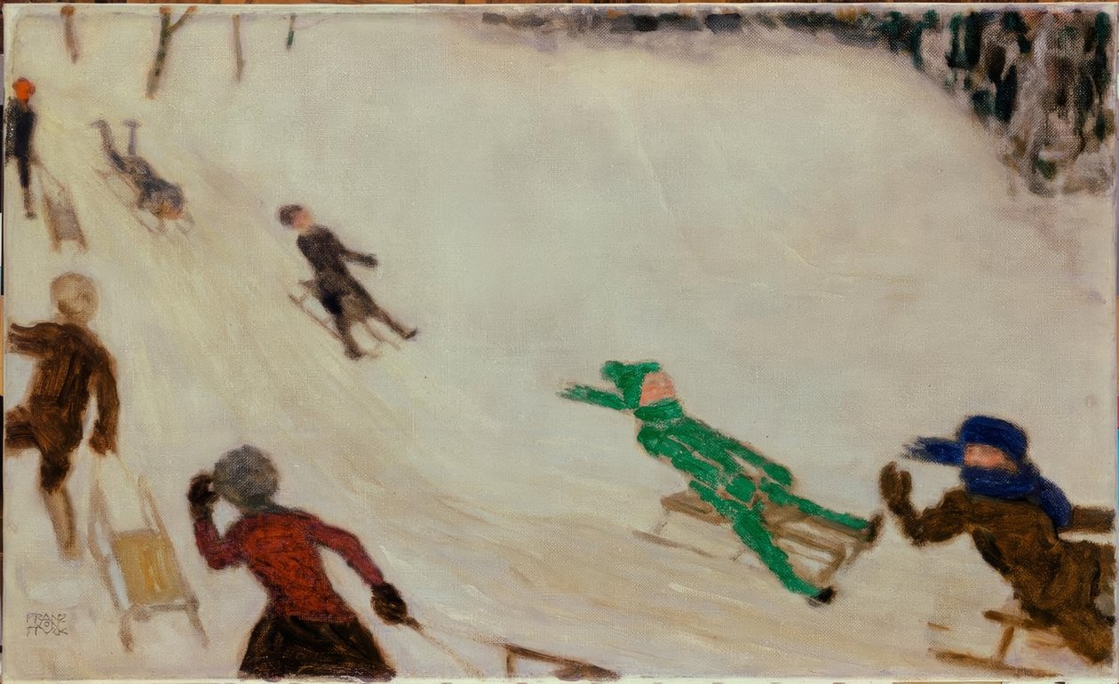 Rodelnde Kinder von Franz von Stuck