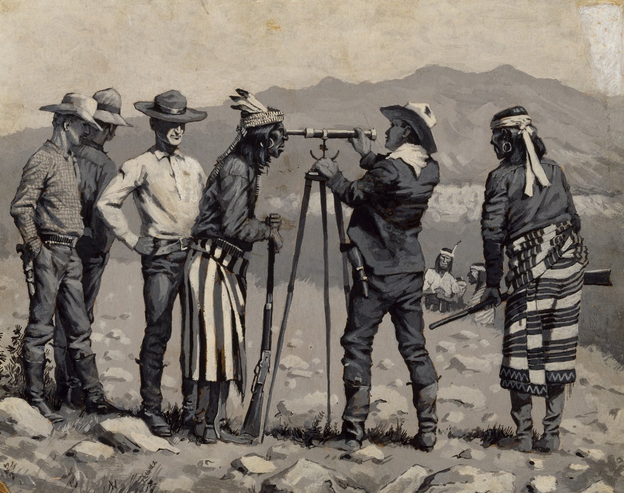Durch das Teleskop schauen von Frederic Remington
