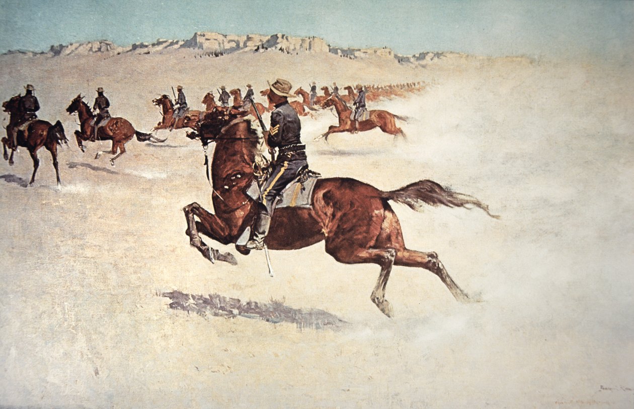 Buffalo Soldiers in Verfolgung von Frederic (after) Remington