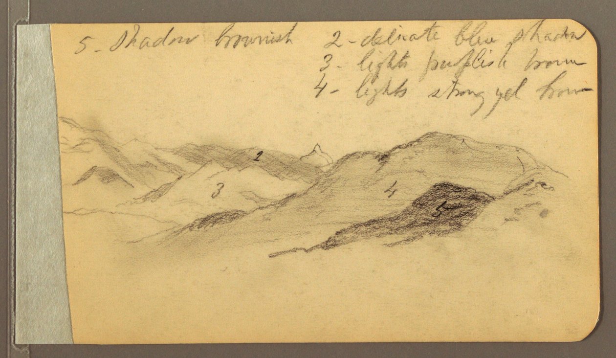 Hügel; Verso: Kopf, 1889 von Frederic Edwin Church