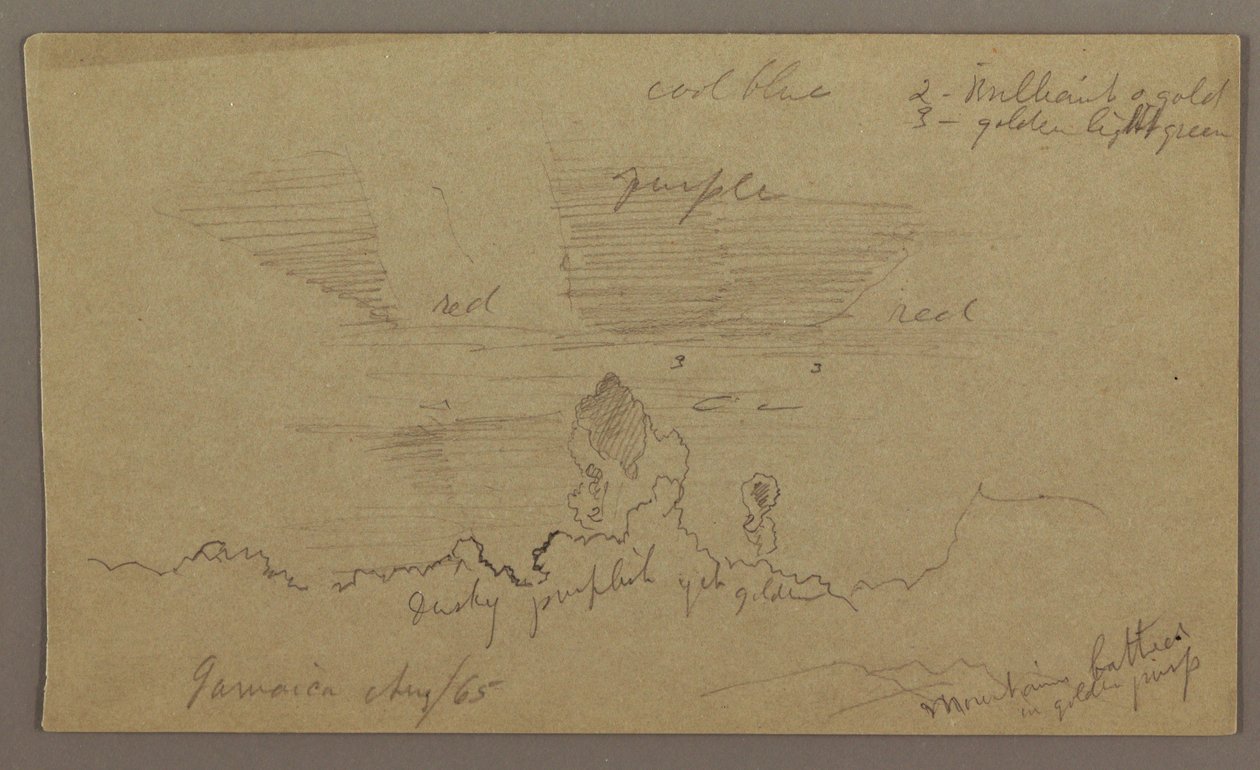 Landschaft; Rückseite: Himmel, August 1865 von Frederic Edwin Church