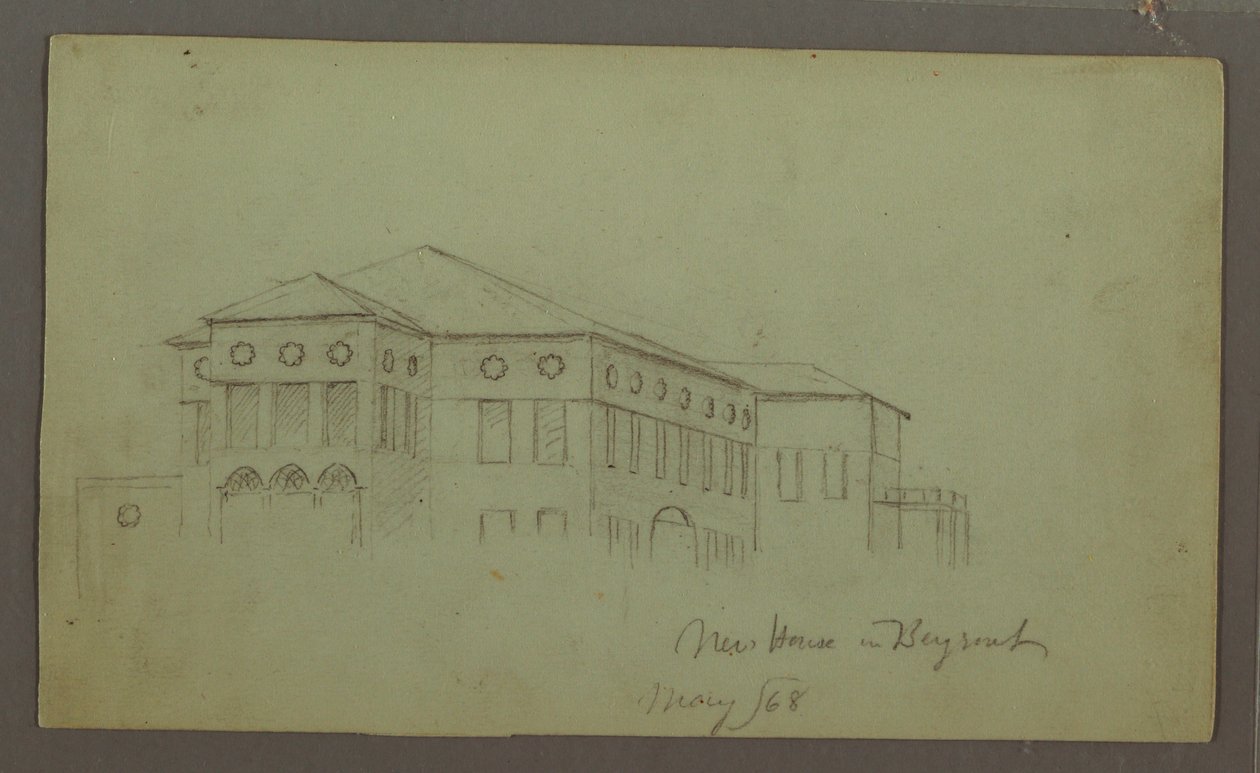 Zeichnung, Altes Haus, Beirut, 1868 von Frederic Edwin Church