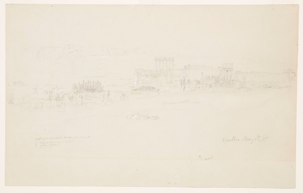 Zeichnung, Tempel, Baalbek, 6. Mai 1868 von Frederic Edwin Church