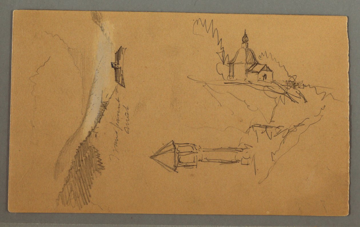 Tal, Turm, Kirche, möglicherweise 1868 von Frederic Edwin Church