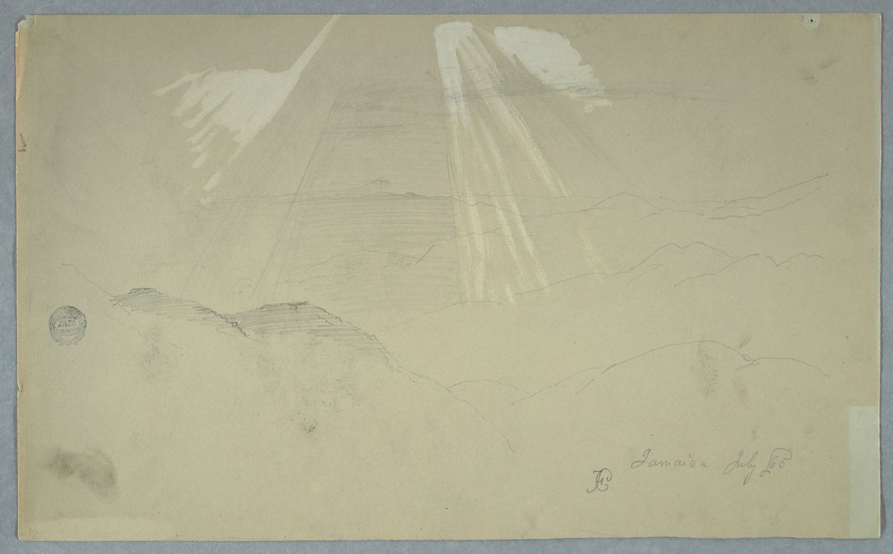 Sonnenstrahlen von oben, Jamaika von Frederic Edwin Church
