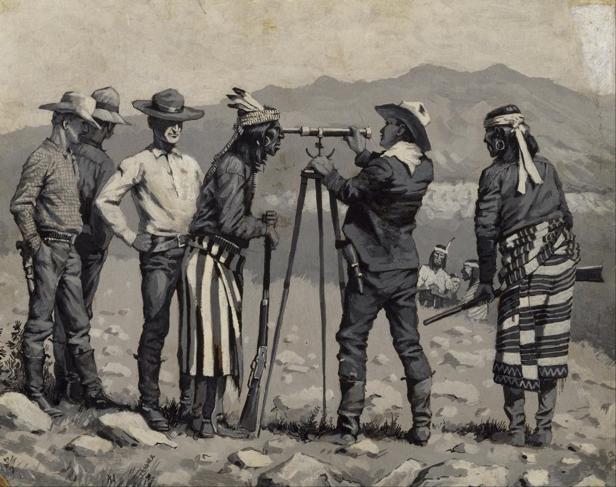 Durch das Teleskop schauen von Frederic Remington