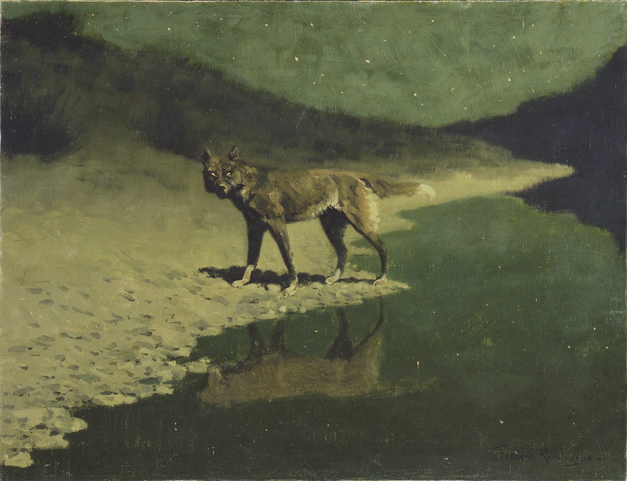 Mondlicht, Wolf, ca. 1904 von Frederic Remington