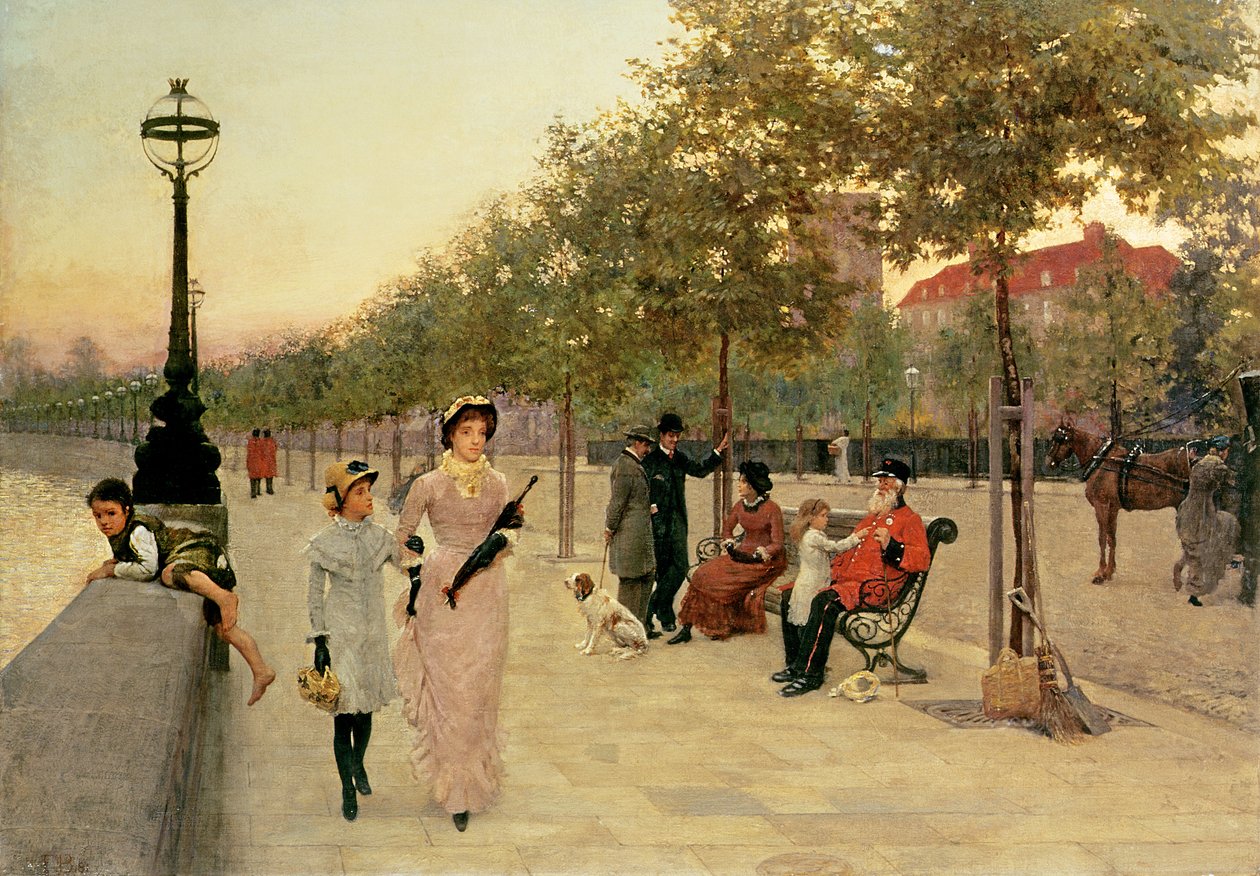 Spaziergang entlang des Embankments in Chelsea von Frederick Brown