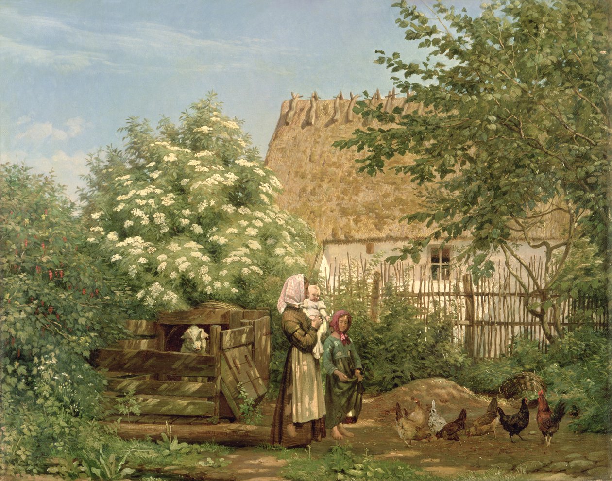 Hühner füttern von Frederick Christian Lund