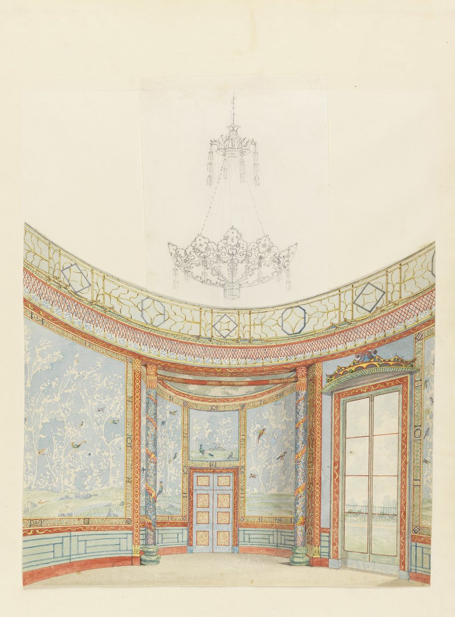 Entwurf für die Dekoration des Salons, Royal Pavilion, Brighton von Frederick Crace