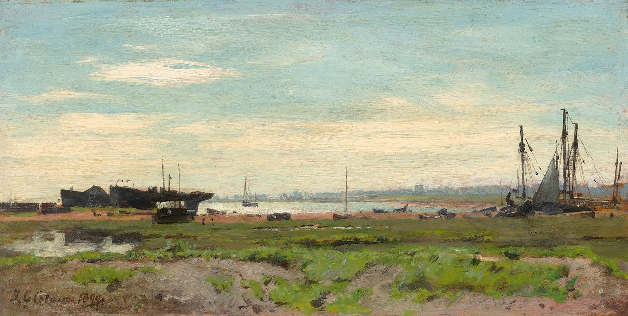 Slaughden, am Fluss Alde, 1899 von Frederick George Cotman
