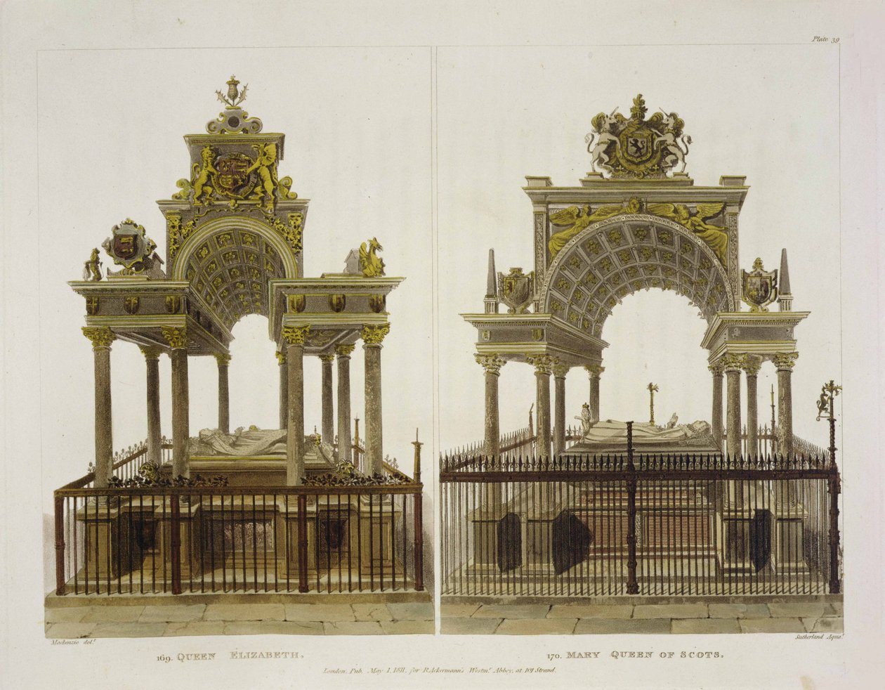 Die Gräber von Königin Elizabeth I. und Maria Stuart, Platte 39 aus 