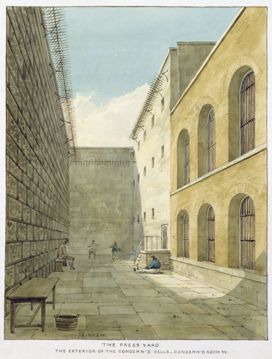 Der Press Yard, Newgate Prison von Frederick Nash