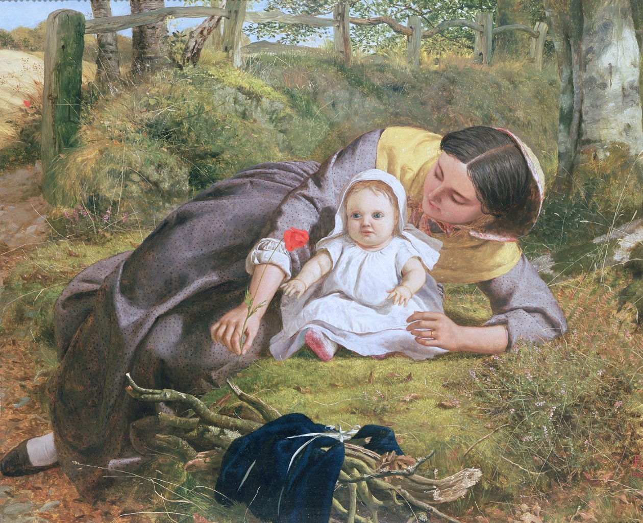 Mutter und Kind mit einer Mohnblume von Frederick Richard Pickersgill