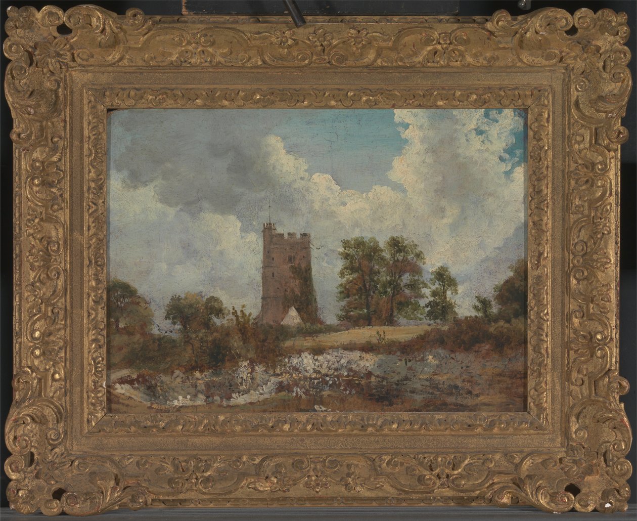 Landschaft mit einer Kirche von George Frederick Watts