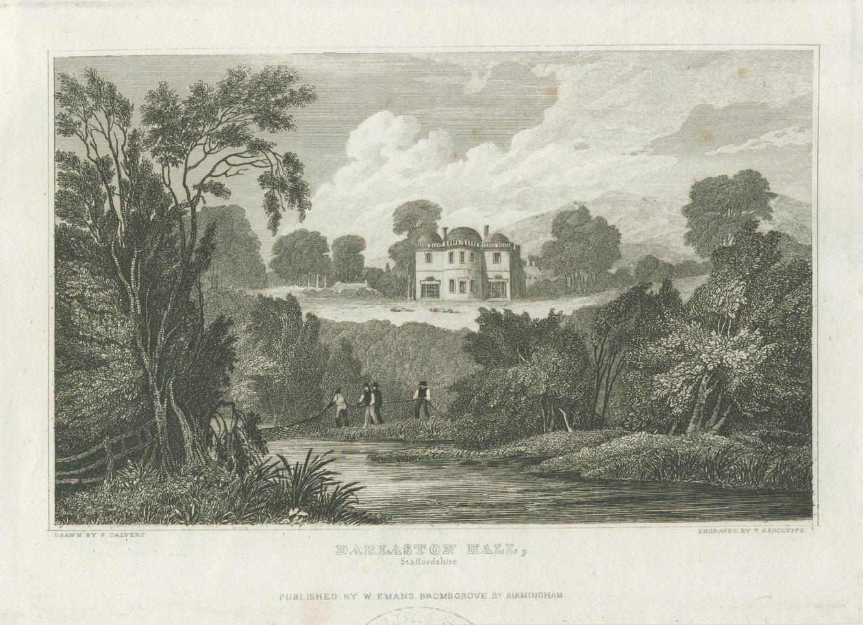 Darlaston Hall: Gravur, undatiert [ca. 1830] von Frederick Calvert