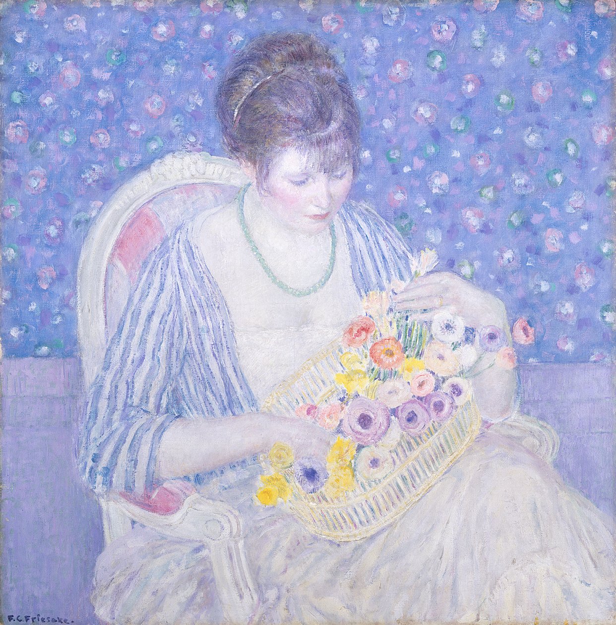 Der Blumenkorb, ca. 1913-17 von Frederick Carl Frieseke