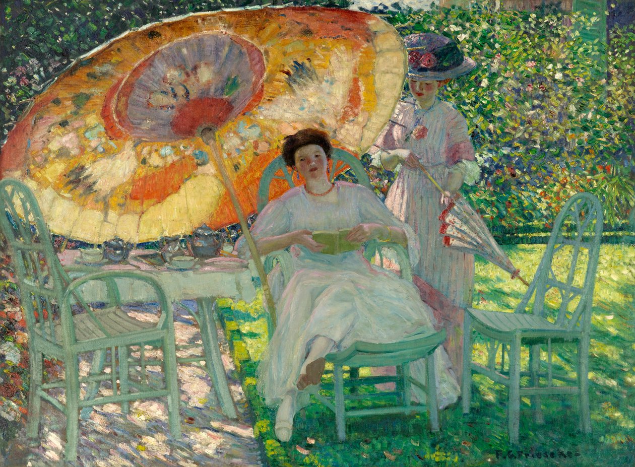 Der Gartenparasol, ca. 1910 von Frederick Carl Frieseke