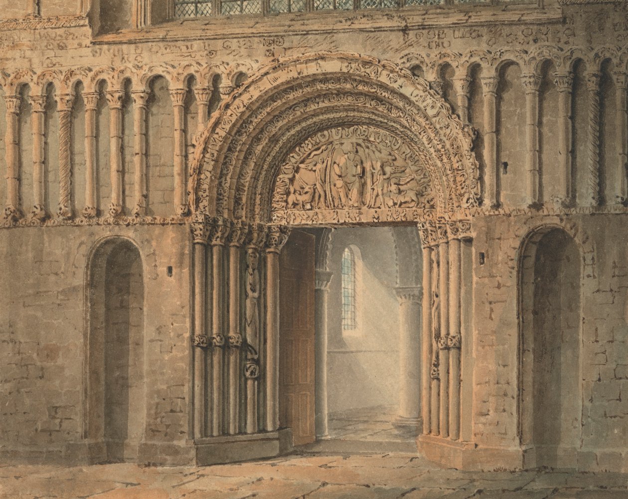 Das Westtor, Rochester Kathedrale, Kent von Frederick Mackenzie
