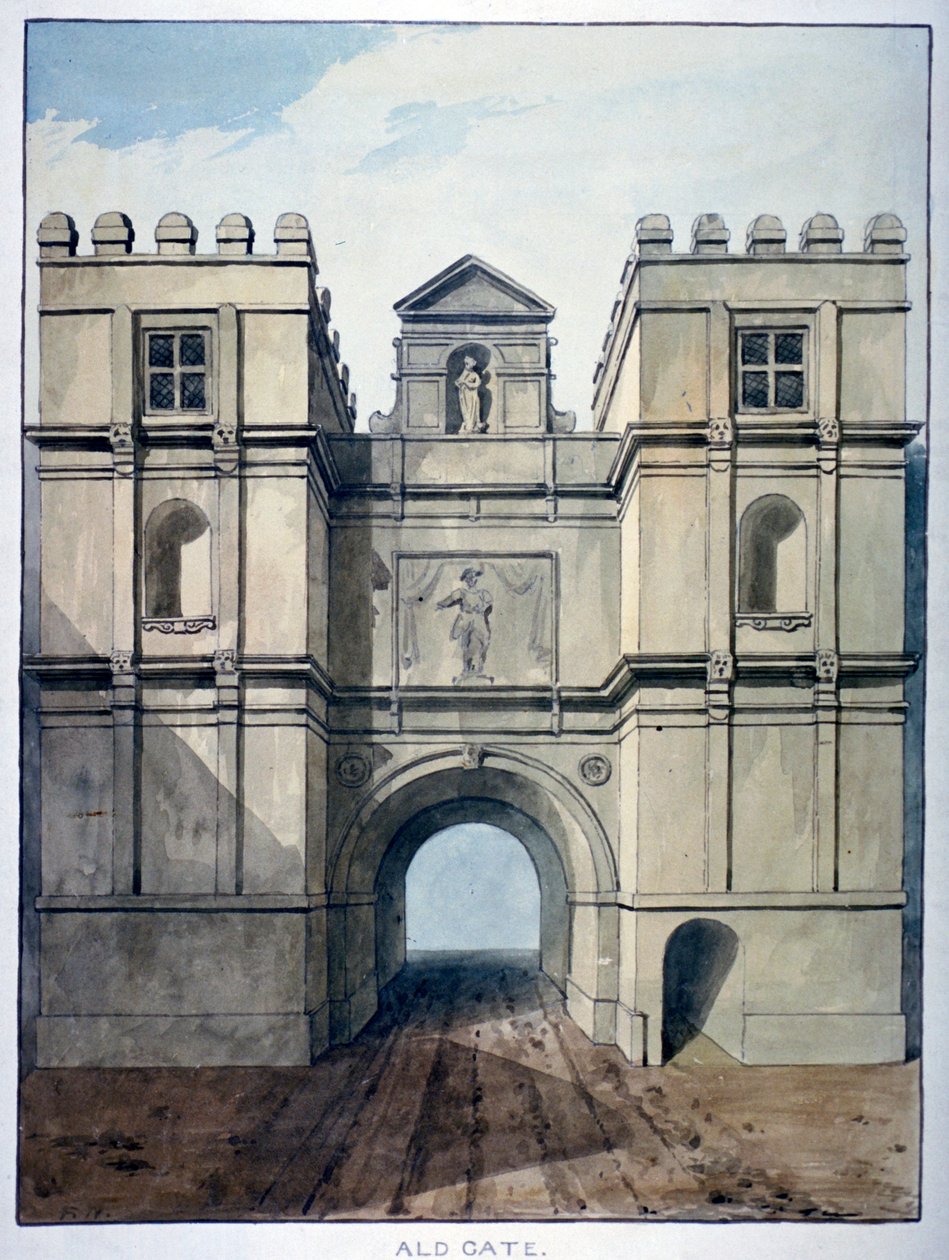 Aldgate, London, um 1820 von Frederick Nash