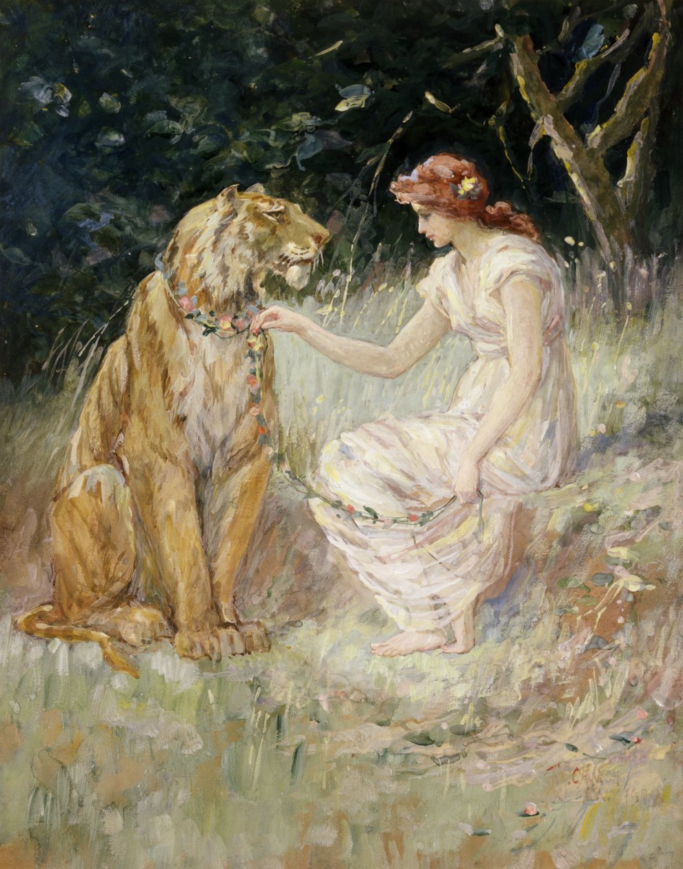 Dame und der Tiger, 1900 von Frederick Stuart Church