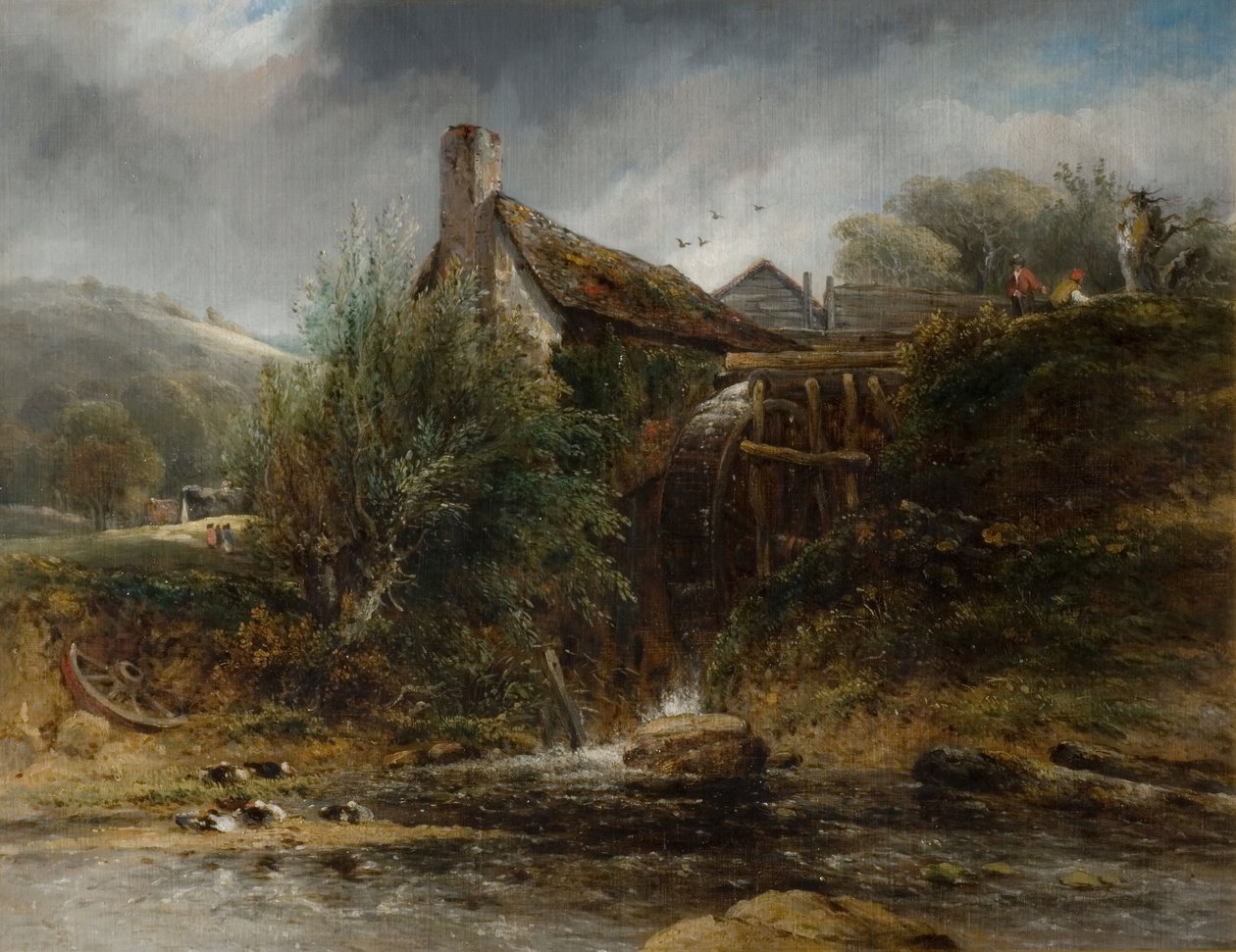 Eine Wassermühle in der Nähe von Totnes, Devon, 1834 von Frederick W Watts