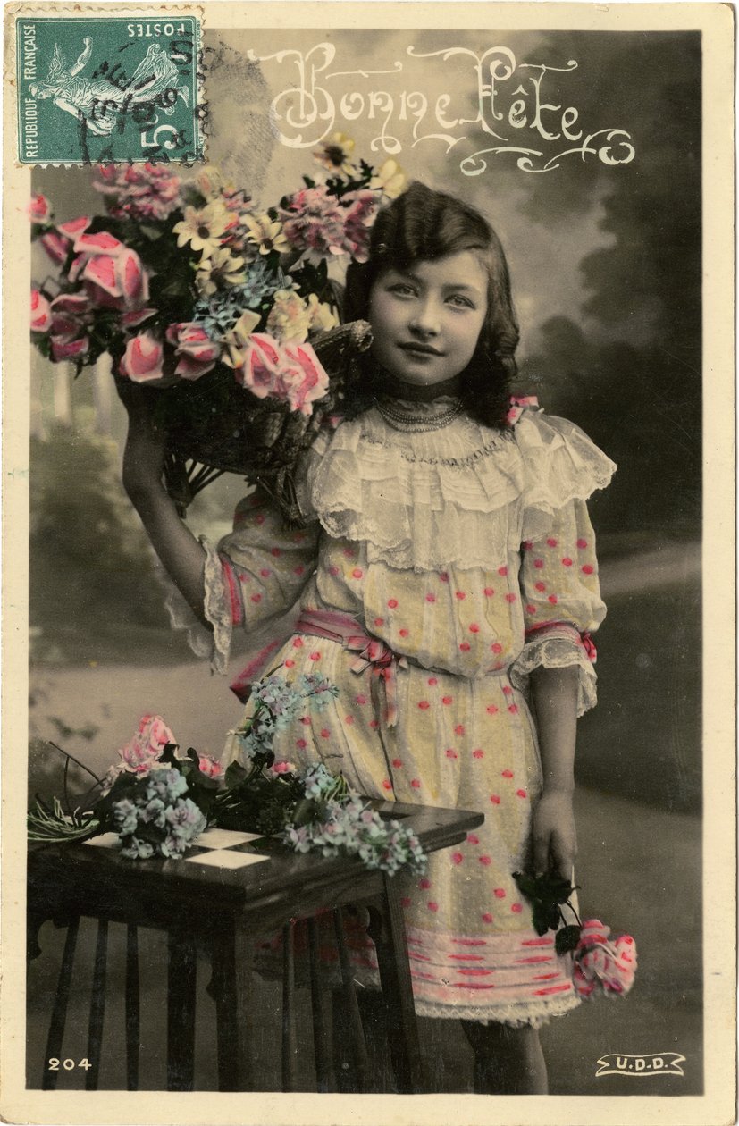 Bonne Fête Postkarte, 1908 von French Photographer