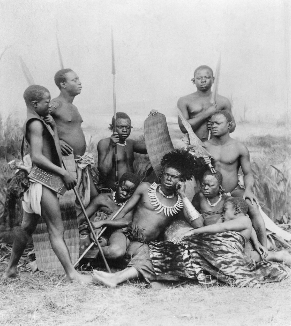 Krieger, Belgisch-Kongo, 1894 von French Photographer